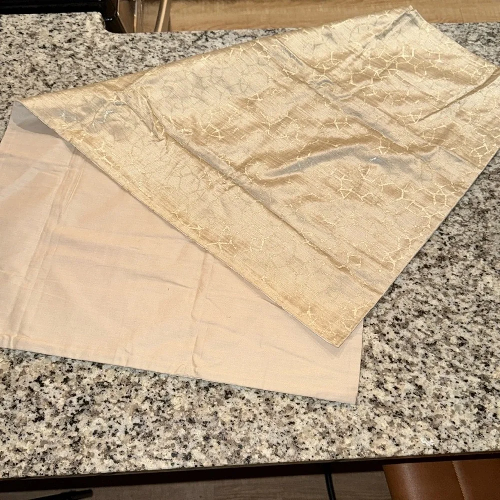 West Elm Pillow Cover Sham gold cream NWOT